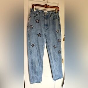 Embroidered Star Straight Leg Jeans